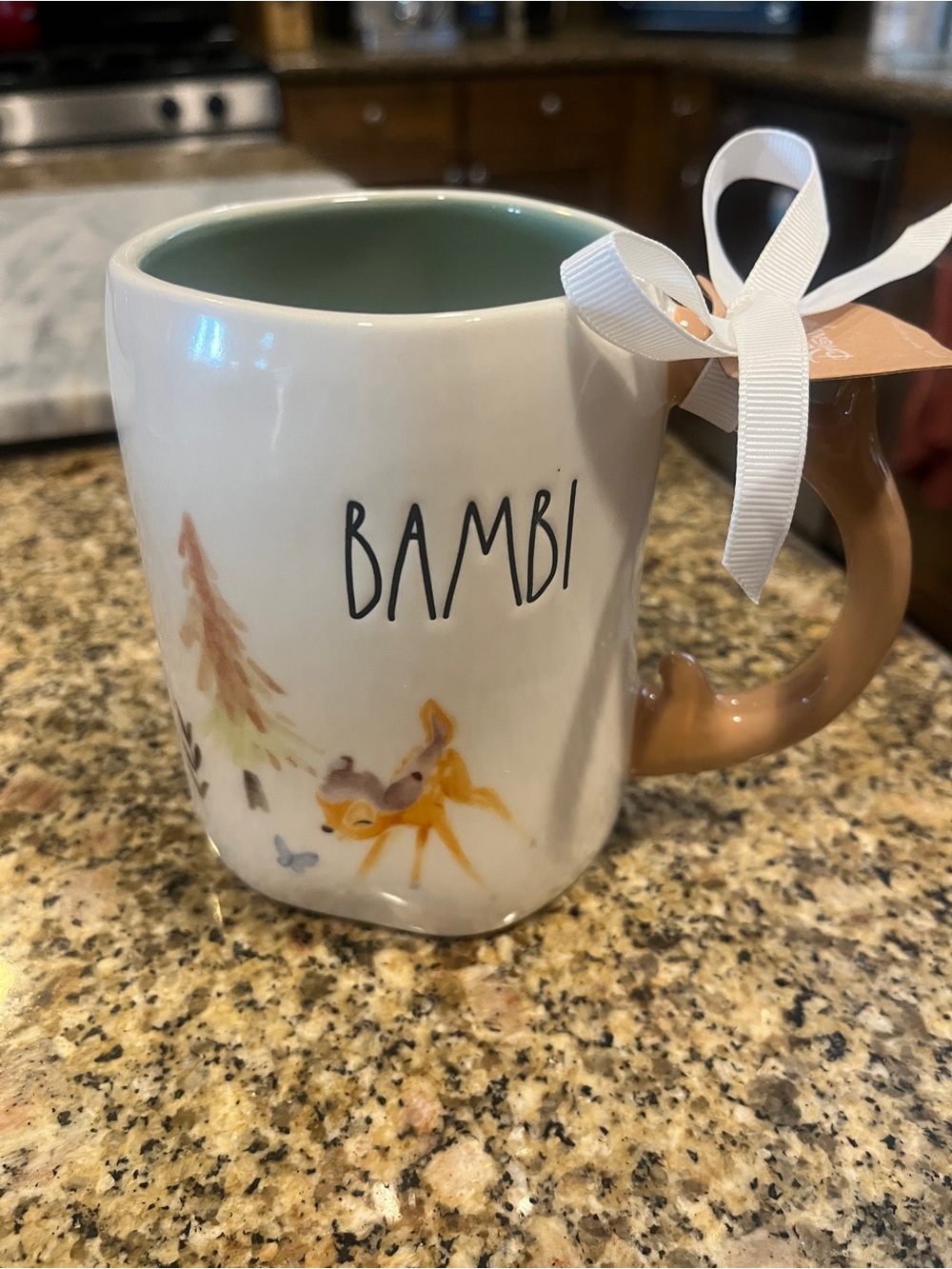 NWT Rae Dunn Bambi (Disney) Mug with Antler Handle
